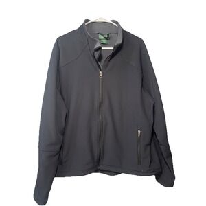 LL Bean Men's Jacket  Nylon Black Fleece Lined Full Zip Windbreaker Size‎ XL